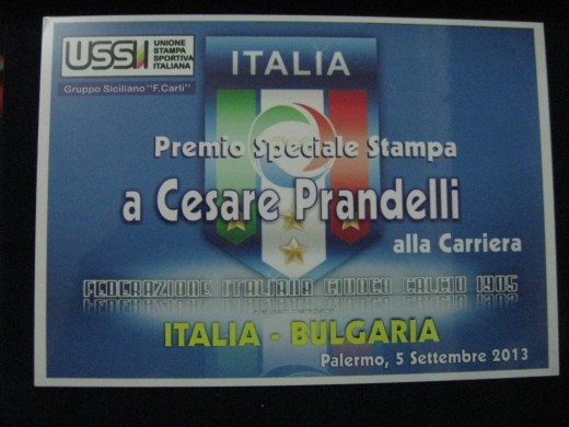 Targa Ussi a Cesare Prandelli ct Italia 001